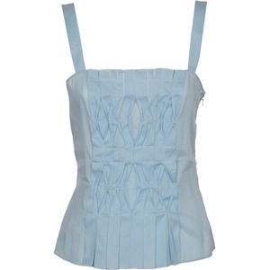 Alberta Ferretti, Sleeveless Tops Blauw, Dames, Maat:S