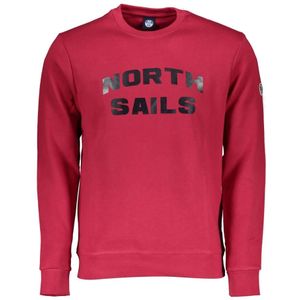 North Sails, Sweatshirts & Hoodies, Heren, Rood, L, Katoen, Rode Katoenen Trui met Logo Print