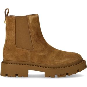 Ash, Camelkleurige Suede Chelsea Boot met Studs Beige, Dames, Maat:40 EU