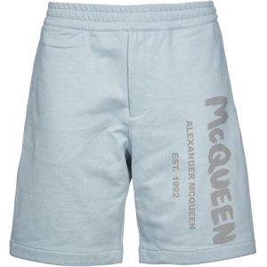 Alexander McQueen, Korte broeken, Heren, Grijs, L, Katoen, Casual korte broek