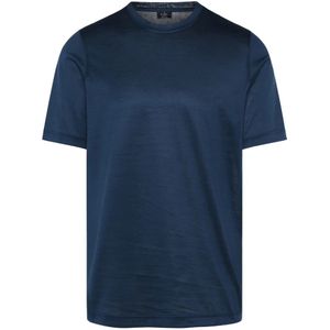 Barba, Tops, Heren, Blauw, L, Katoen, Katoen Melange T-shirt Gemaakt in Italië
