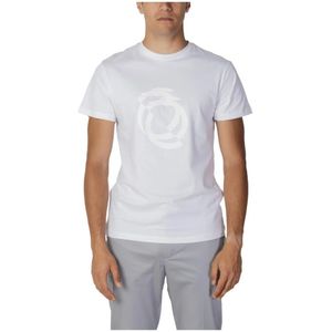 Trussardi, Witte Print T-shirt voor Heren Wit, Heren, Maat:XL