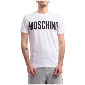 Moschino, Tops, Heren, Wit, L, Katoen, Biologisch katoenen Jersey T-shirt