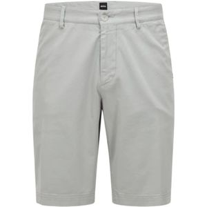 Hugo Boss, Korte broeken, Heren, Grijs, XL, Katoen, Slim Fit Elastische Katoenen Shorts