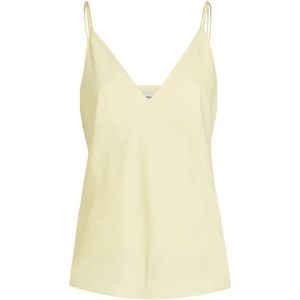 Calvin Klein, Top met dunne bandjes en V-hals Geel, Dames, Maat:XS