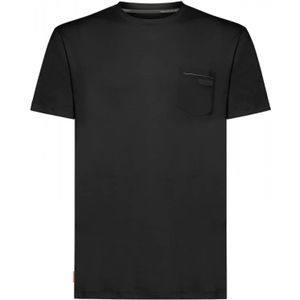 Rrd, Tops, Heren, Zwart, L, Zwart Monochroom T-shirt met Zak