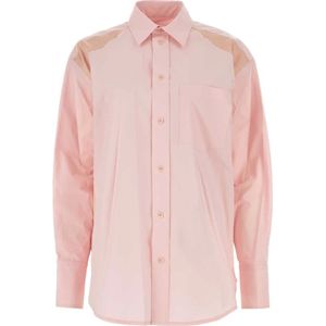 JW Anderson, Blouses & Shirts, Dames, Roze, S, Roze Poplin Overhemd - Stijlvol en Trendy