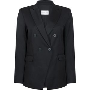 Jane Lushka, Elegante Greet Blazer in Zwart Zwart, Dames, Maat:XS