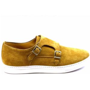 Berwick, Schoenen, Heren, Beige, 42 EU, Leer, Beige Leren Moccasin met Gespen