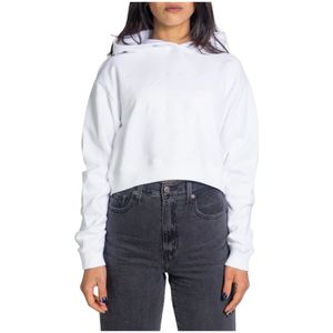Calvin Klein Jeans, Sweatshirts & Hoodies, Dames, Wit, XS, Katoen, Witte Dames Hoodie