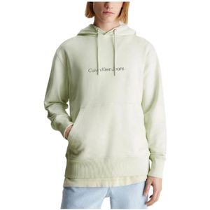 Calvin Klein, Sweatshirts & Hoodies, Heren, Beige, XL, Katoen, Hoodies
