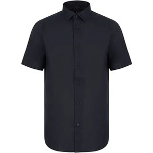 Armani Exchange, Overhemden, Heren, Blauw, XL, Korte Mouw Donkerblauwe Overhemden