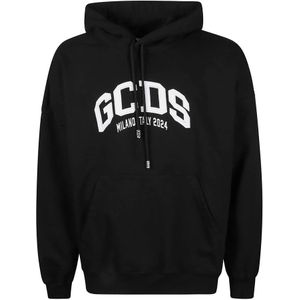 Gcds, Oversized Katoenen Jersey Hoodie Zwart, Heren, Maat:2XL