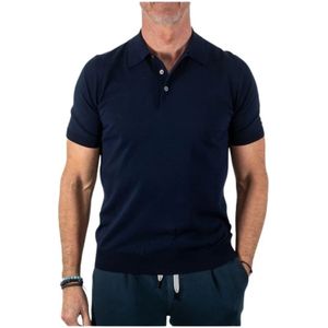 Gran Sasso, Tops, Heren, Blauw, 4Xl, Katoen, Korte mouw katoenen polo - Marine