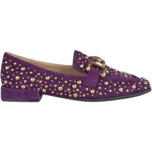 Alma EN Pena, Studded Leren Moccasins Paars, Dames, Maat:36 EU