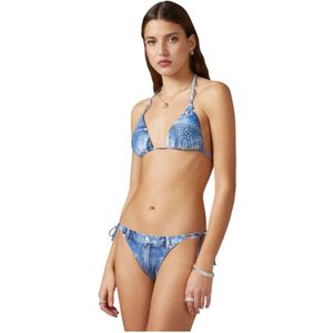 Chiara Ferragni Collection, Badkleding, Dames, Blauw, S, Polyester, Stijlvolle Bikini Top