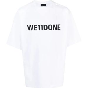 We11Done, Tops, Heren, Wit, XL, Katoen, T-shirt met opvallend logo