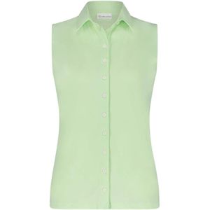 Jane Lushka, Blouses & Shirts, Dames, Groen, S, Technische Jersey Mouwloze Blouse | Lichtgroen
