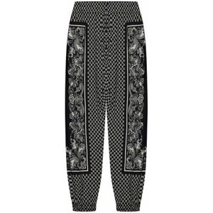 Balmain, Broeken, Heren, Zwart, S, Zwarte Viscose Casual Broek met Mini Monogram Print