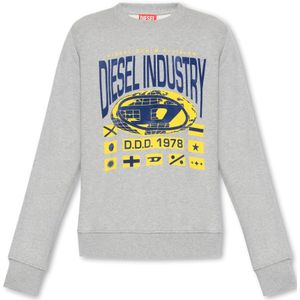 Diesel, Sweatshirts & Hoodies, Heren, Grijs, L, Katoen, S-Ginn-L4 sweatshirt