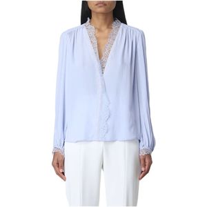 Pinko, Blouses & Shirts, Dames, Blauw, L, Blouses