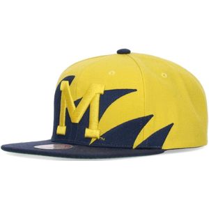 Mitchell & Ness, Accessoires, Heren, Geel, ONE Size, Wol, Ncaa Sharktooth Snapback Cap