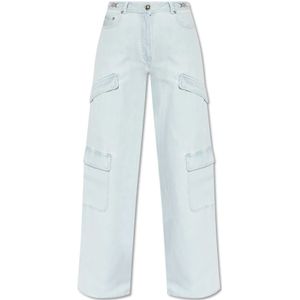 Versace, Jeans, Dames, Blauw, W26, Katoen, Cargobroek