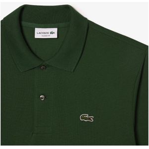 Lacoste, Tops, Heren, Groen, XL, Katoen, Groene Polo Shirt Lange Mouw