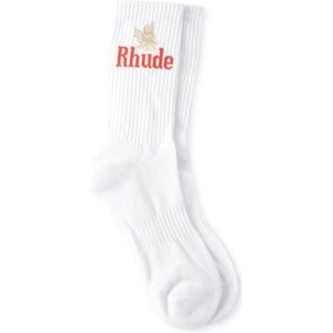 Rhude, Luxe streetwear adelaar sokken Wit, unisex, Maat:ONE Size