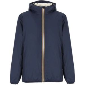 K-Way, Jassen, Heren, Blauw, 3Xl, Nylon, Blauwe Unisex Nylon Ripstop Jas - Blijf warm en stijlvol