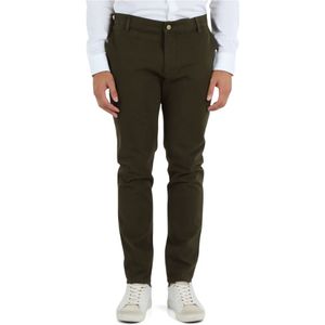 Jeckerson, Broeken, Heren, Groen, W35, Katoen, Slim Fit Chino Broek in Stretchkatoen