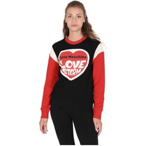 Love Moschino, Sweatshirts & Hoodies, Dames, Veelkleurig, XS, Katoen, Multicolor Katoenen Sweatshirt