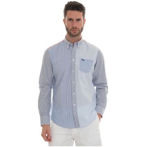 Harmont & Blaine, Overhemden, Heren, Veelkleurig, L, Katoen, Patchwork Button-Down Casual Shirt