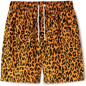 Palm Angels, Badkleding, Heren, Oranje, L, Oranje Cheetah Print Zwemkleding