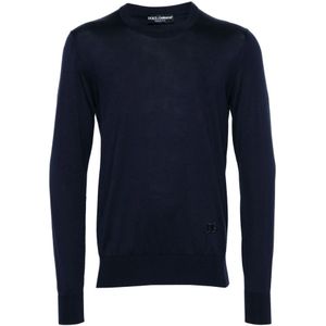 Dolce & Gabbana, Truien, Heren, Blauw, M, Blauwe Sweaters