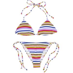 Gallo, Badkleding, Dames, Veelkleurig, L, Gestreepte driehoekige bikini voor vrouwen