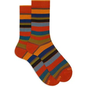 Gallo, Ondergoed, Dames, Veelkleurig, S, Katoen, Italiaanse korte sokken Multicolor Strepen