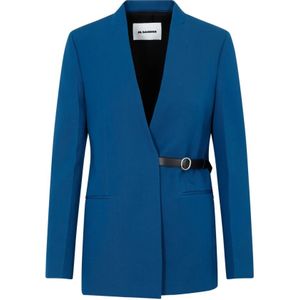 Jil Sander, Blazers Blauw, Dames, Maat:S