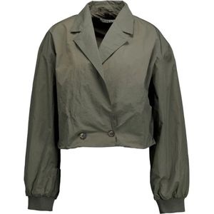 10Days, Cropped Blazer Jas in Donkergroen Grijs, Dames, Maat:L