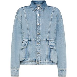 Icon Denim, Blauwe Denim Jack met Zakken Blauw, Dames, Maat:M