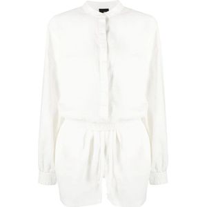 Thom Krom, Linnen Jumpsuit met Relaxte Pasvorm Wit, Dames, Maat:L