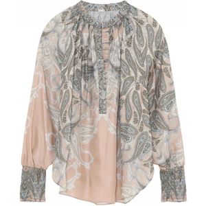 Gustav, Bloemenprint shirt met ruchedetails Veelkleurig, Dames, Maat:S