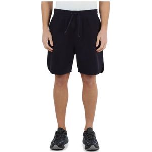 Armani Exchange, Korte broeken, Heren, Blauw, S, Katoen, Sportieve katoenmix shorts