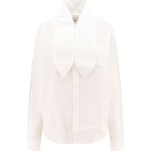 Ami Paris, Blouses & Shirts, Dames, Wit, S, Katoen, Witte Blouse Lange Mouw