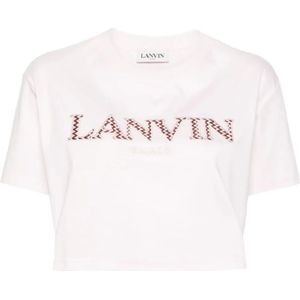 Lanvin, Tops, Dames, Roze, S, Katoen, T-Shirts