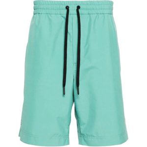 Moncler, Korte broeken, Heren, Blauw, S, Grenoble Aqua Blauwe Waterdichte Shorts