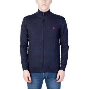 U.s. Polo Assn., Stijlvolle Heren Zip Sweater voor Herfst/Winter Blauw, Heren, Maat:2XL