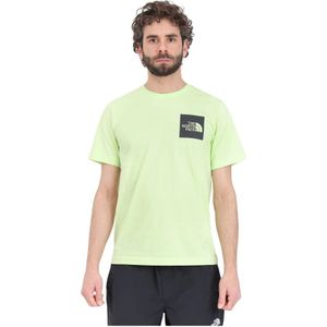 The North Face, Tops, Heren, Groen, XL, Katoen, Fine Astro Lime Korte Mouw T-shirt