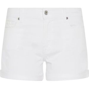 7 For All Mankind, Witte Mid-Rise Denim Shorts Wit, Dames, Maat:W29