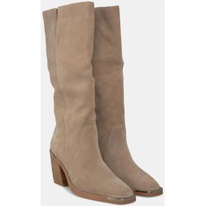 Alma EN Pena, Schoenen, Dames, Beige, 37 EU, Vierkante Neus Blokhak Laars